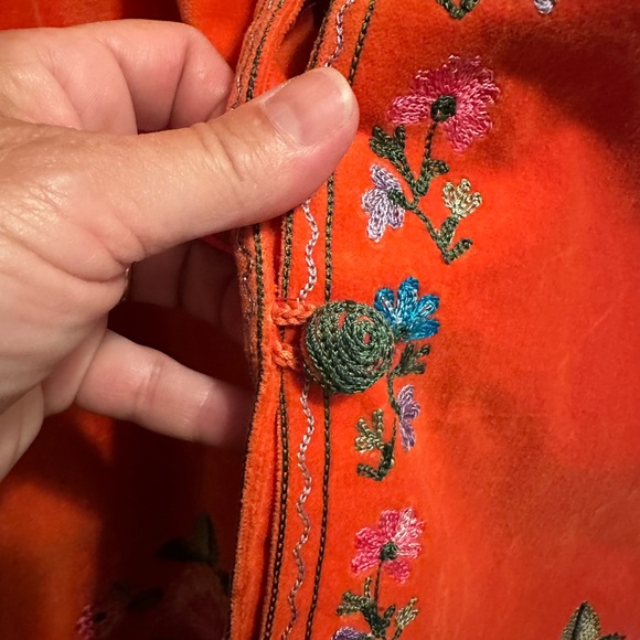 NWT CU It's Only Rock 'n Roll Embroidered Cotton Velvet Long Line Jacket M - Picture 7 of 11